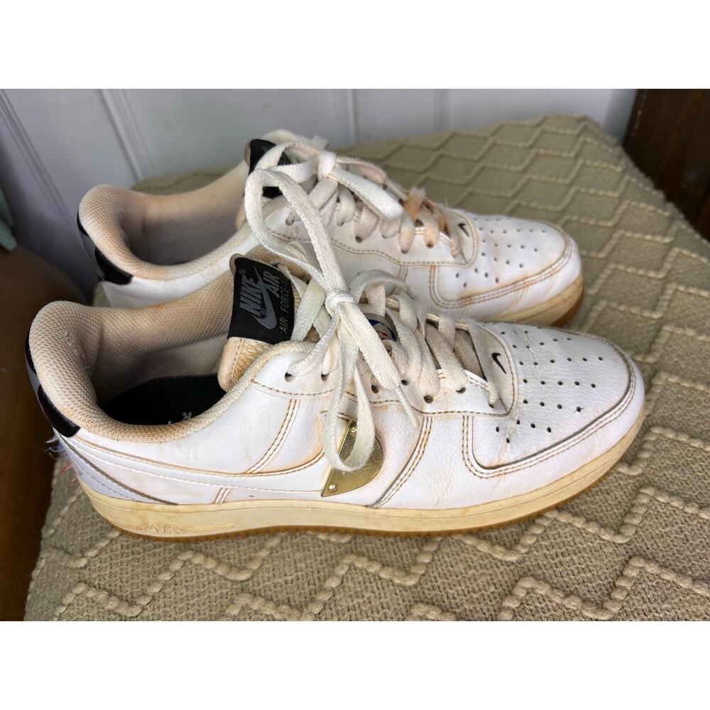 Nike Air Force 1 NBA men’s 8 White Gold Gum Outsole Sneakers Unisex